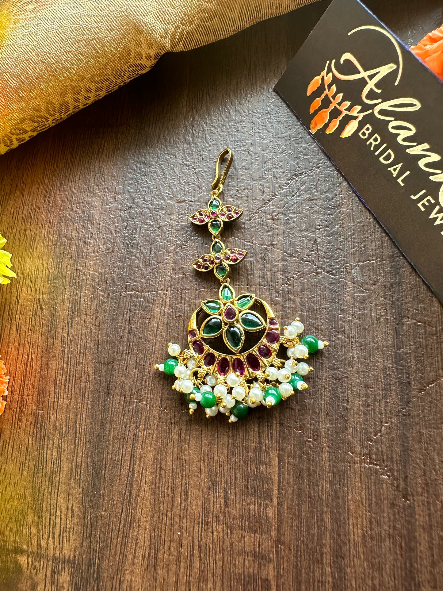 Green Kemp Floral Chutti / Tikka