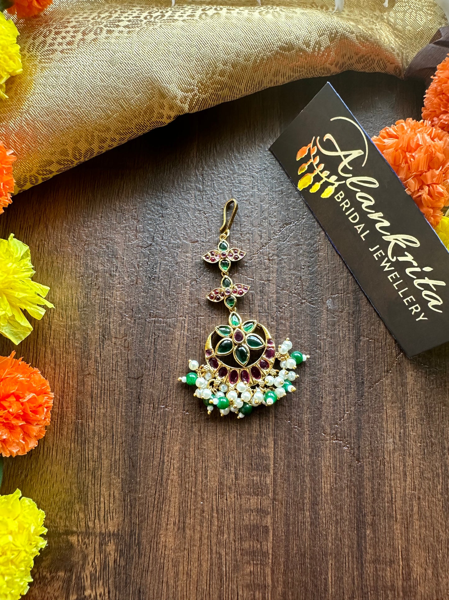 Green Kemp Floral Chutti / Tikka