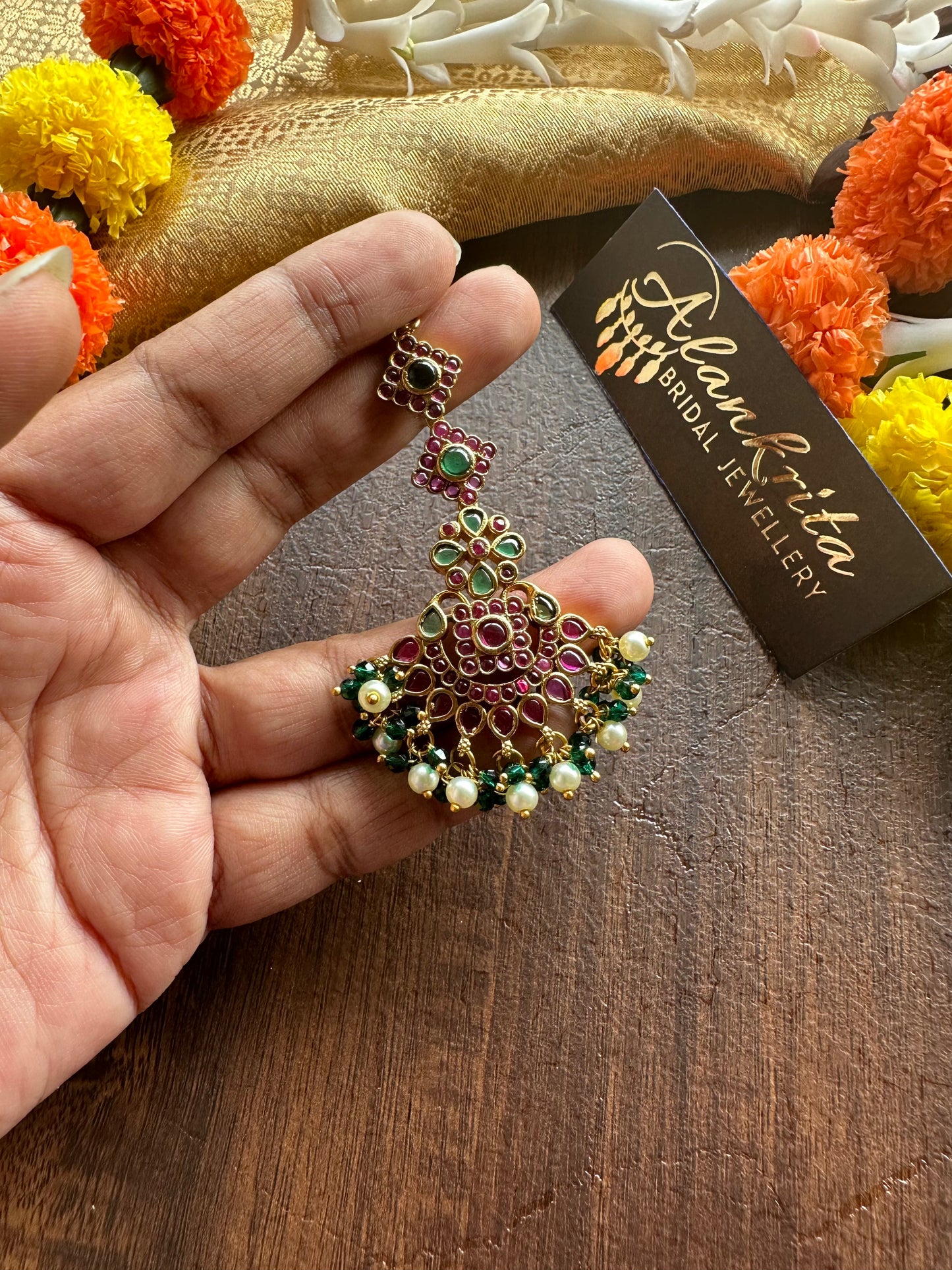 Premium Kemp Chtti / Tikka with Crystal Beads
