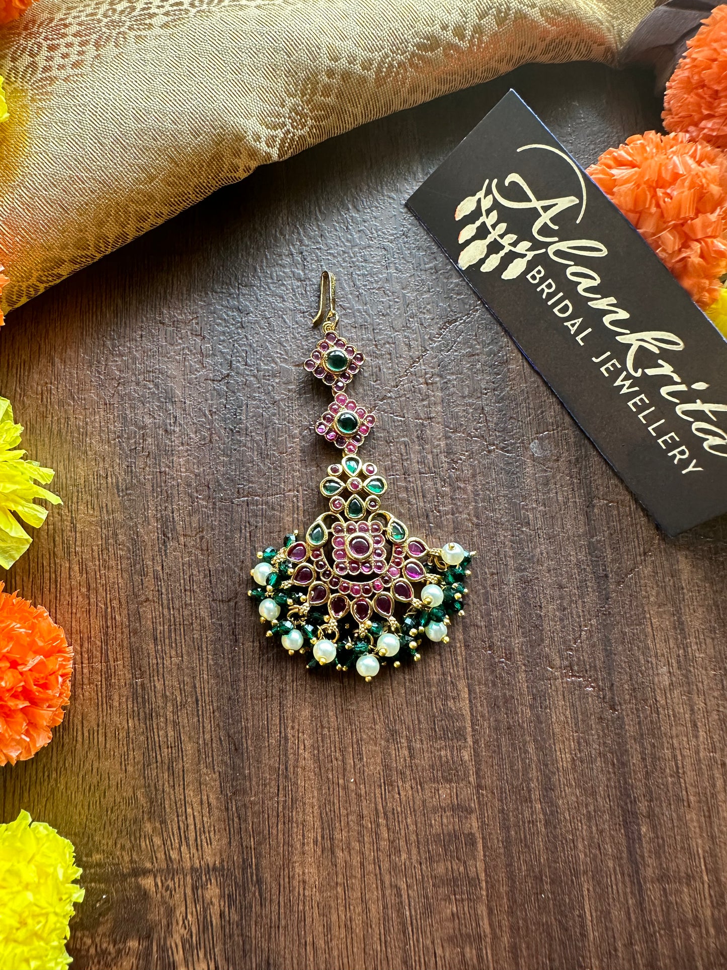 Premium Kemp Chtti / Tikka with Crystal Beads