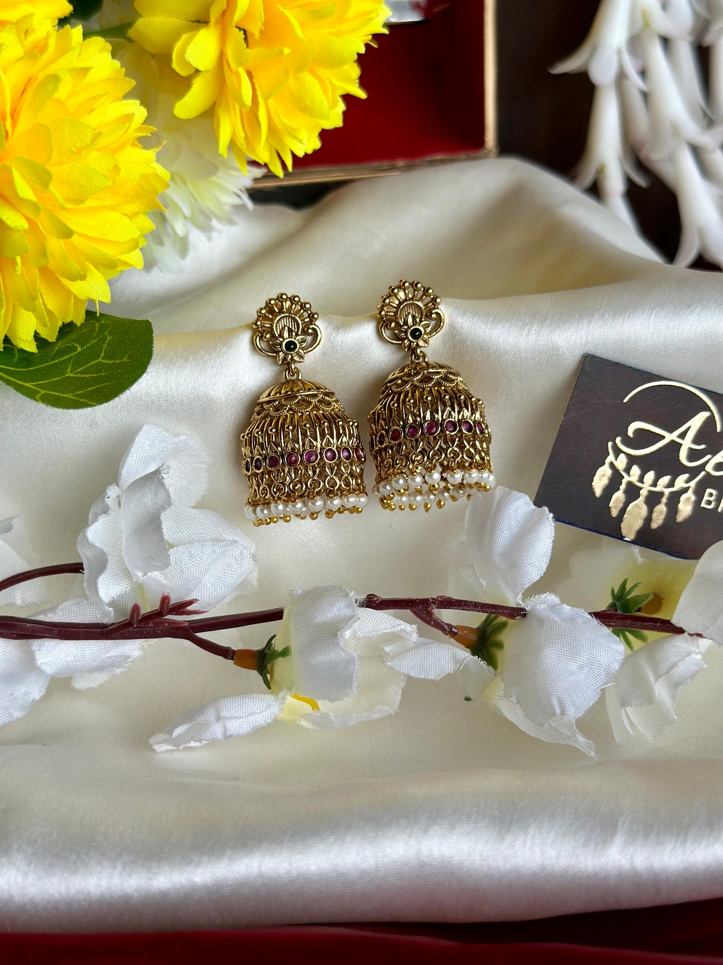 Premium Antique Jhumka with Pearl Beads