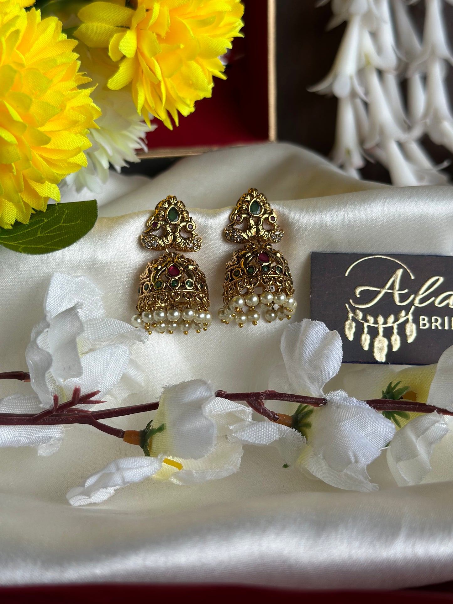 Antique Jhumka with Pearl Beads