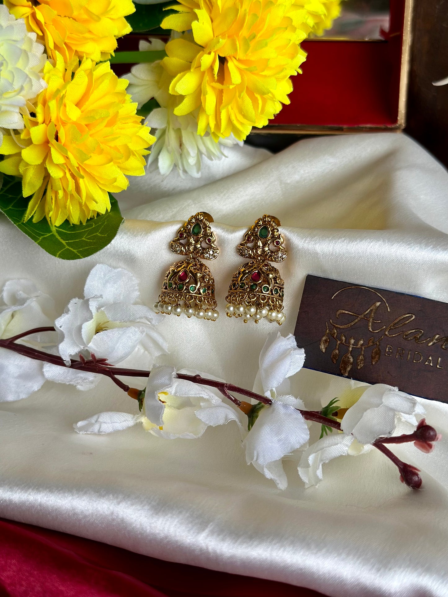 Antique Jhumka with Pearl Beads