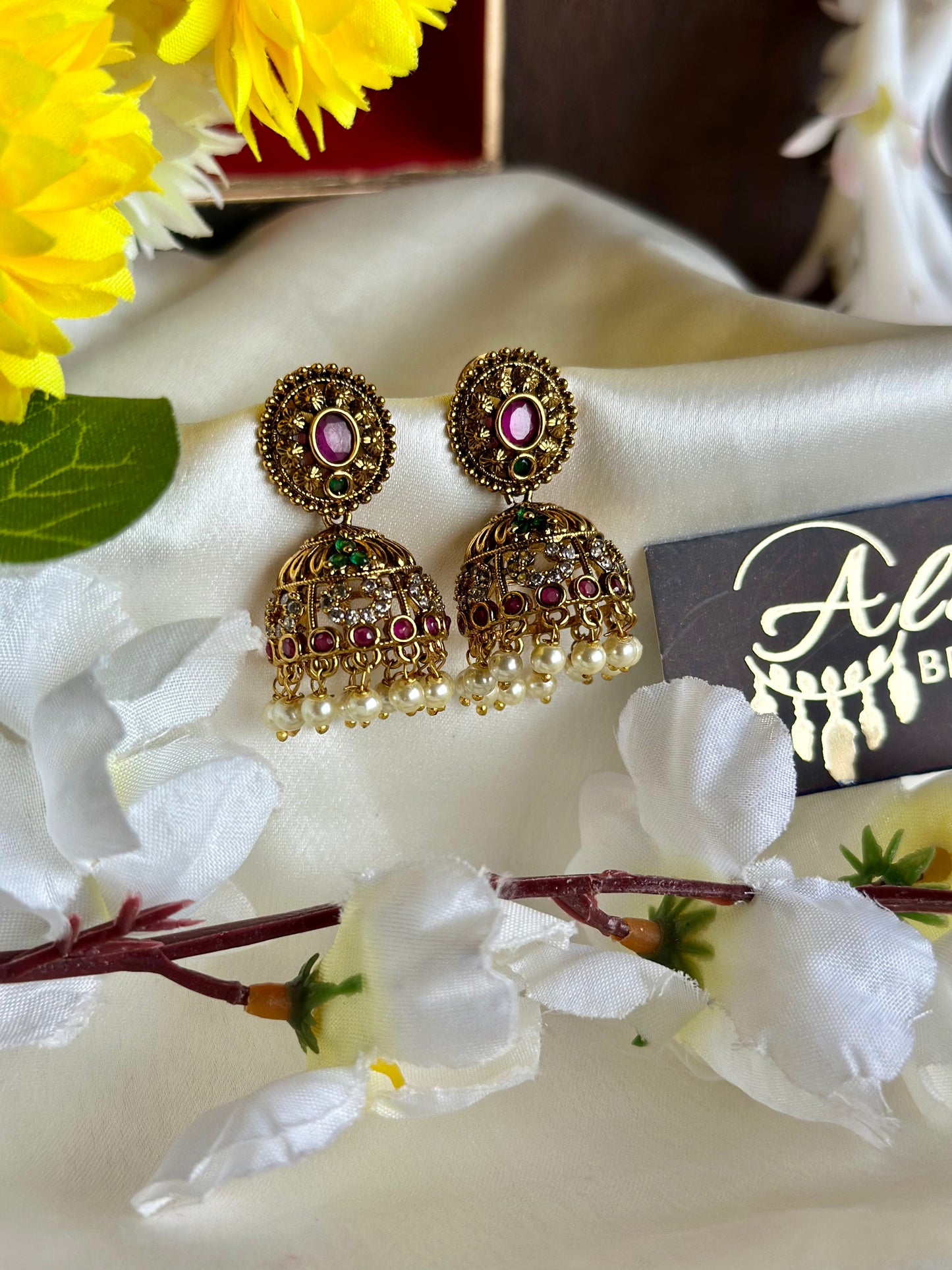 Antique Jhumka with Pearl Beads