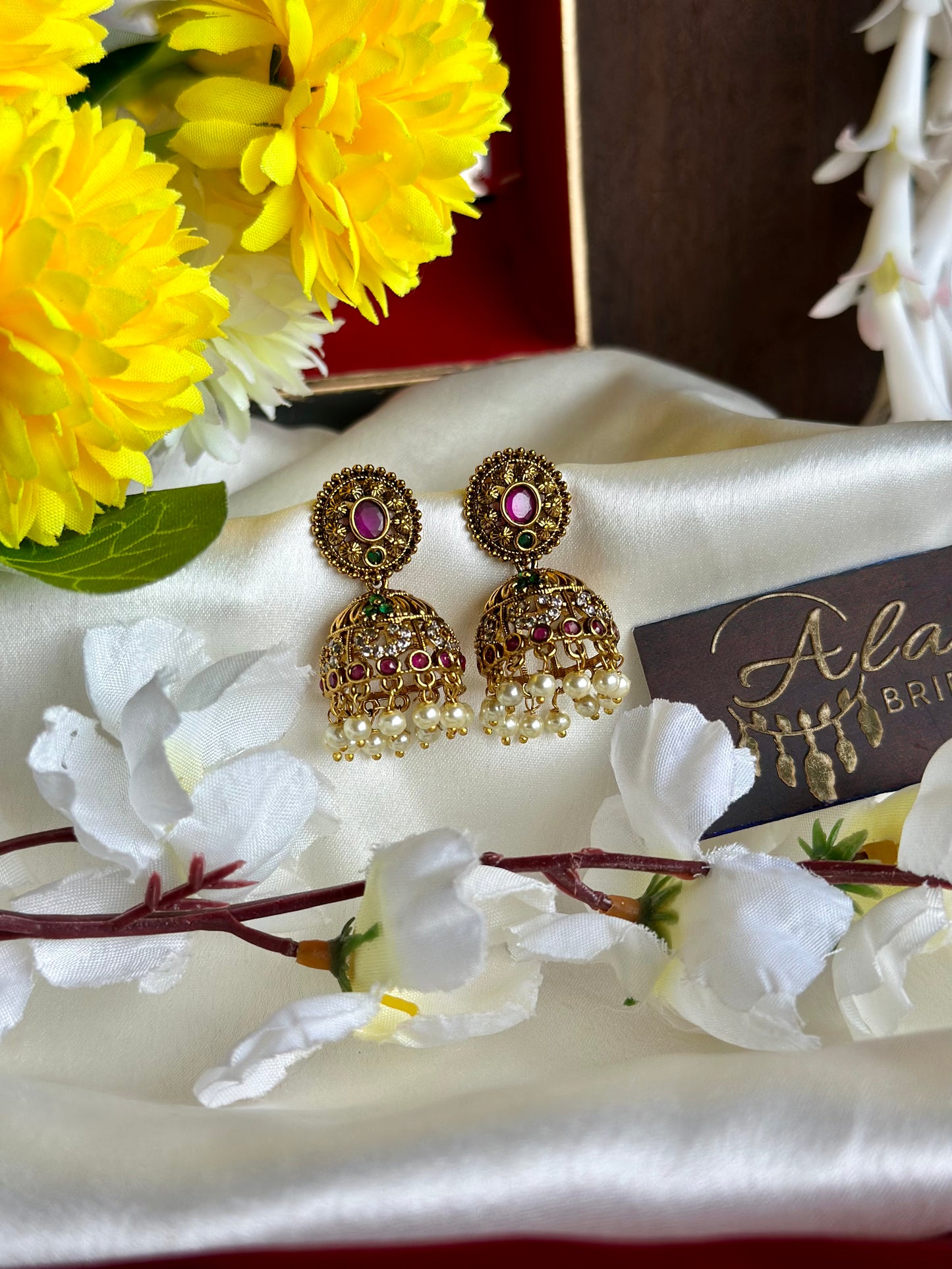Antique Jhumka with Pearl Beads