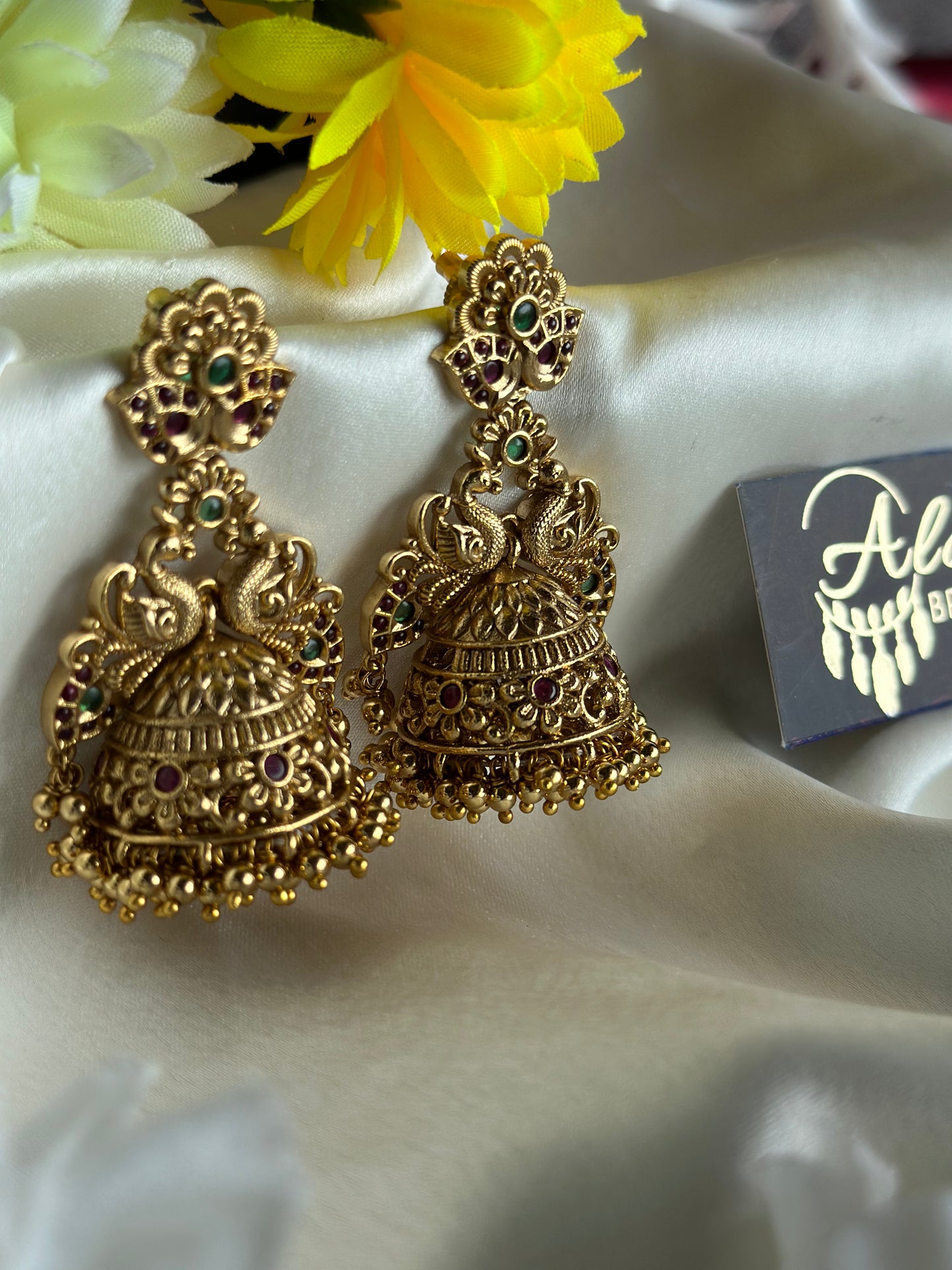 Premium Antique Peacock Jhumka