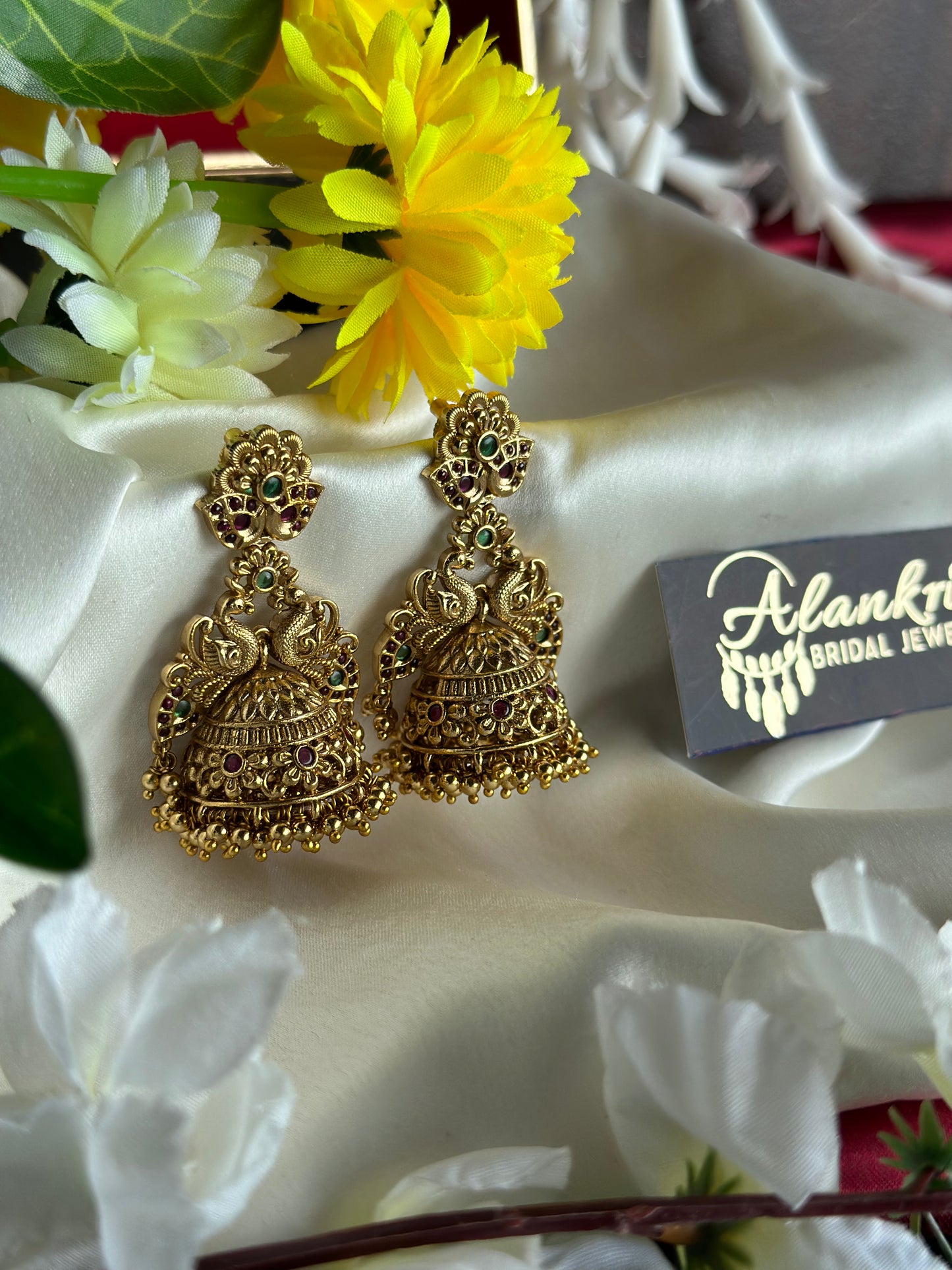 Premium Antique Peacock Jhumka