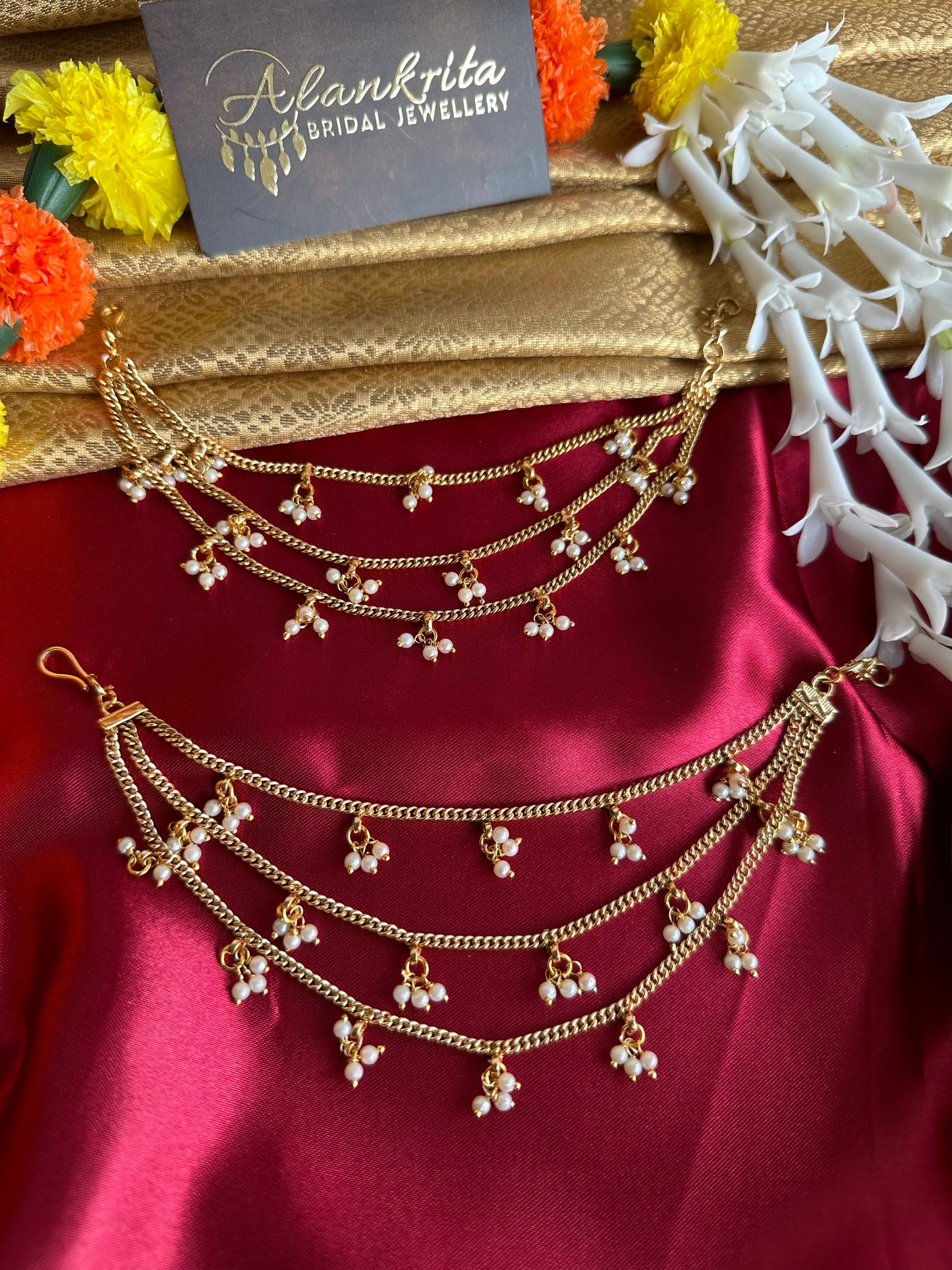Three Layered Mattal with Pearl Beads