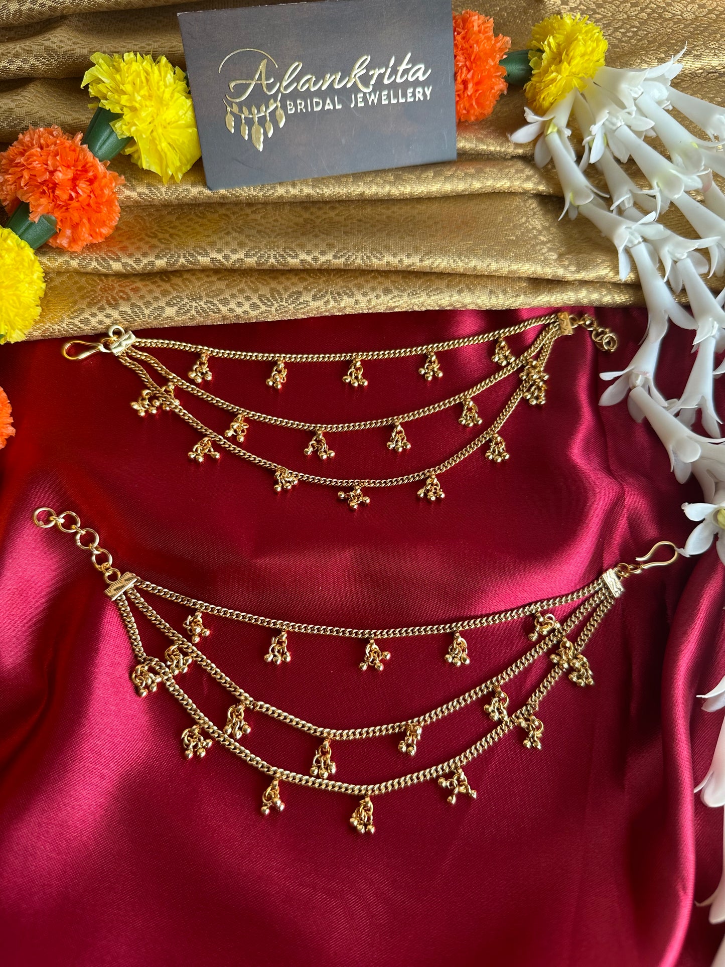 Three Layered Mattal with Golden Beads