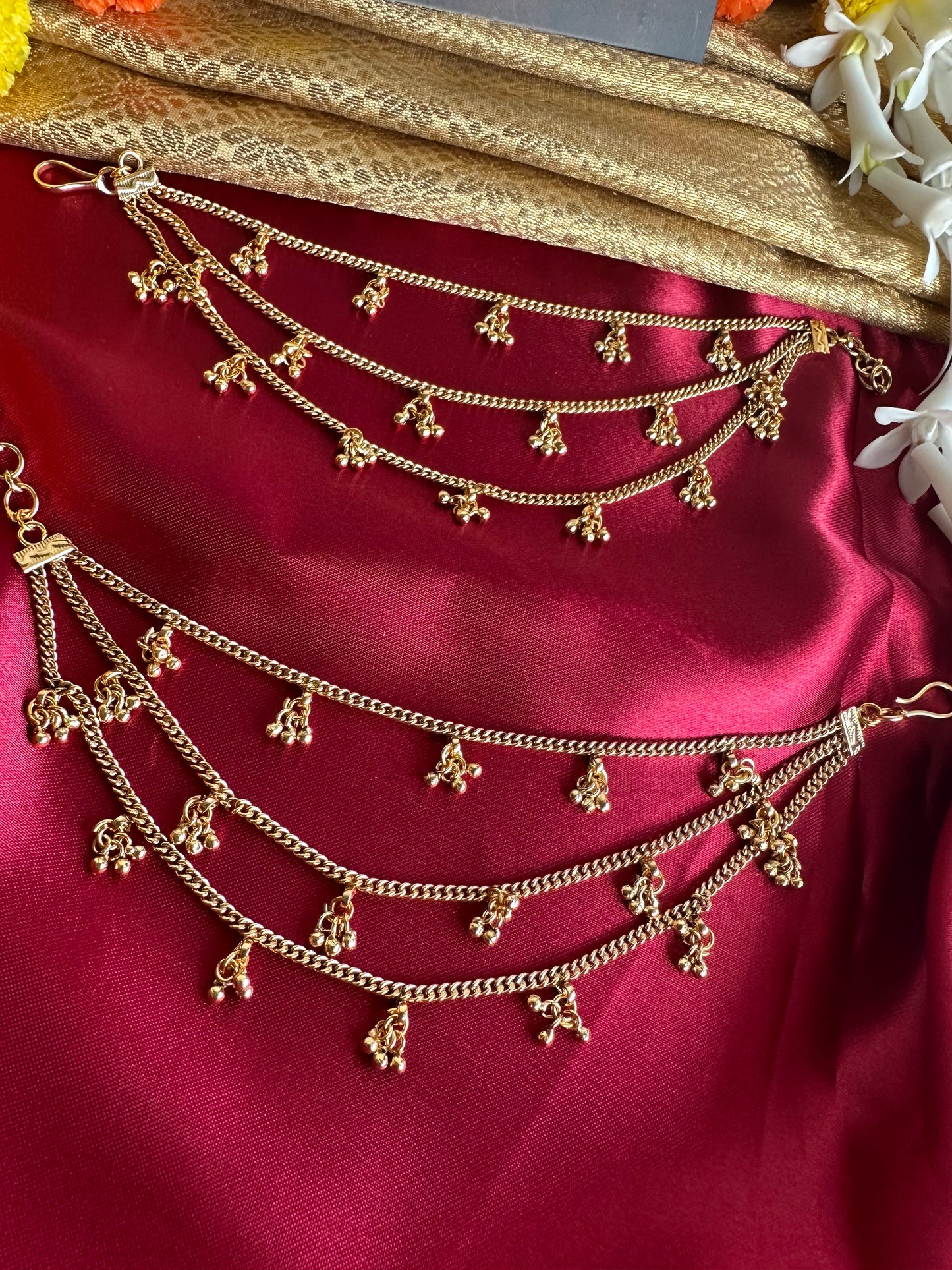 Three Layered Mattal with Golden Beads