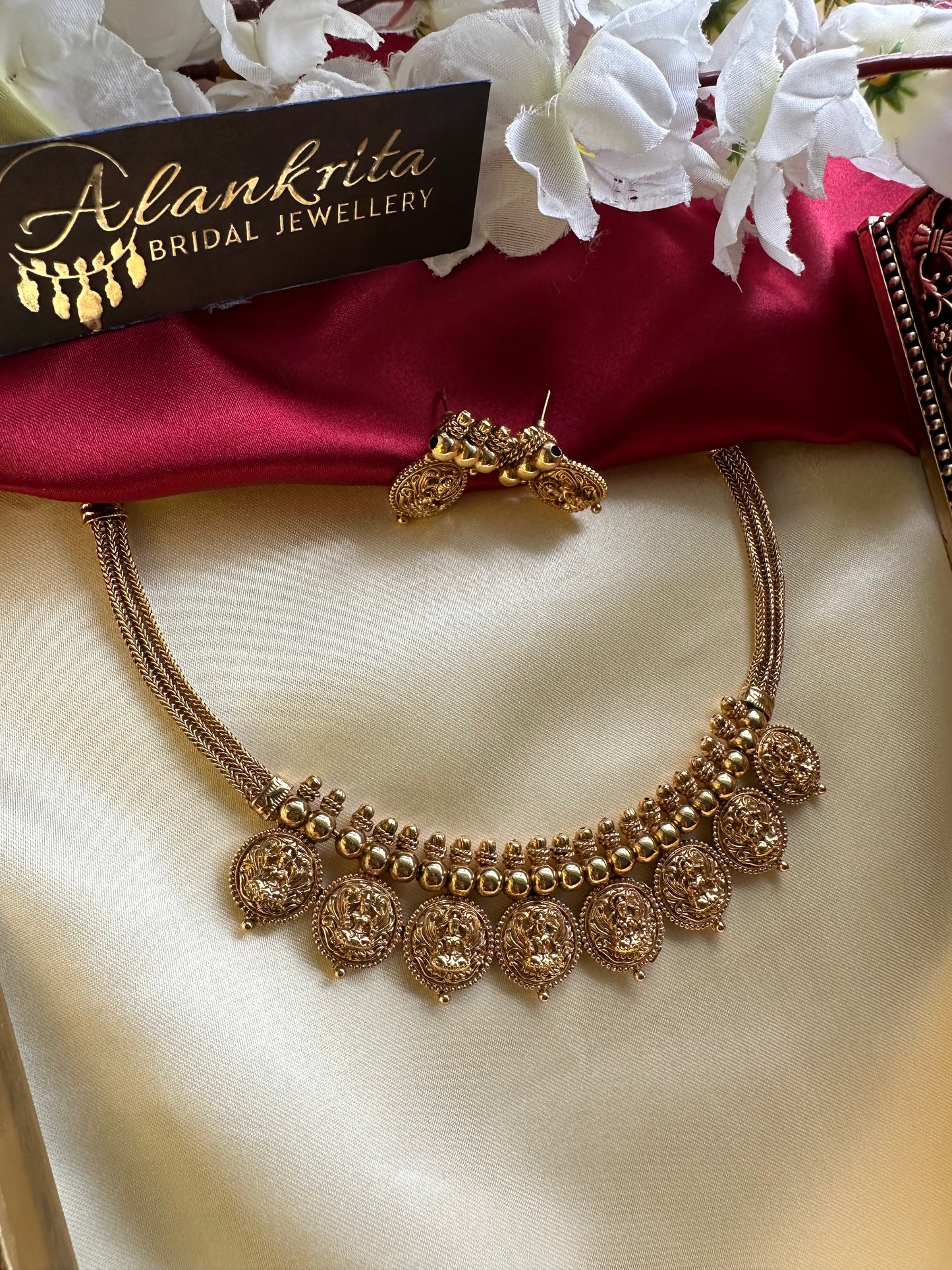 Premium Lakshmi Coin Short Necklace