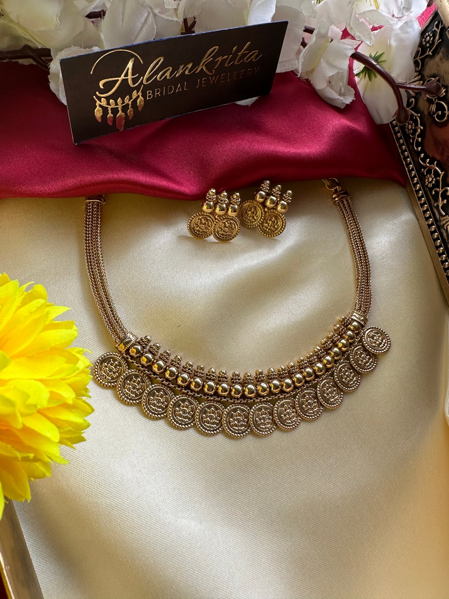 Premium Lakshmi Coin Short Necklace