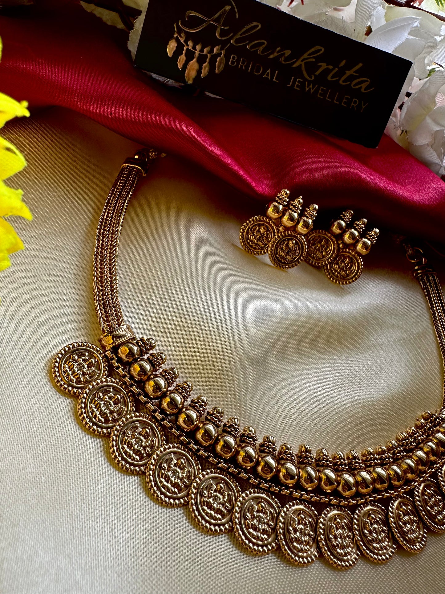 Premium Lakshmi Coin Short Necklace
