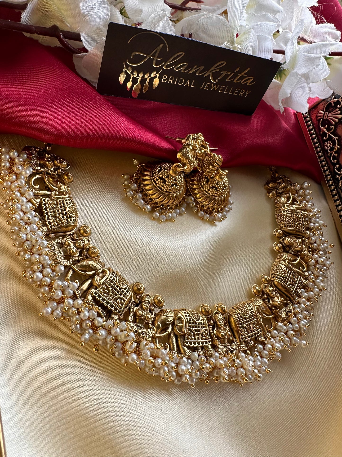 Premium Temple Necklace with Jhumka