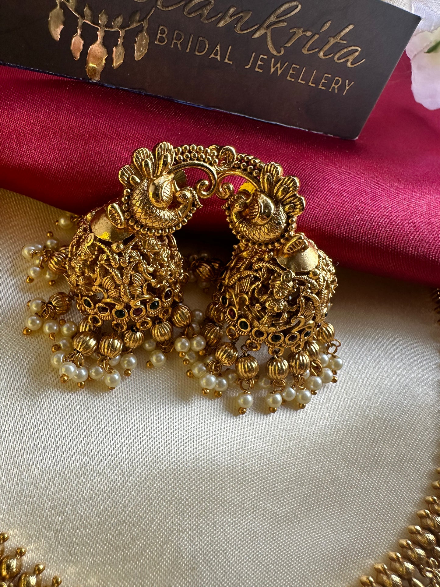 Premium Lakshmi Short Necklace with Jhumka