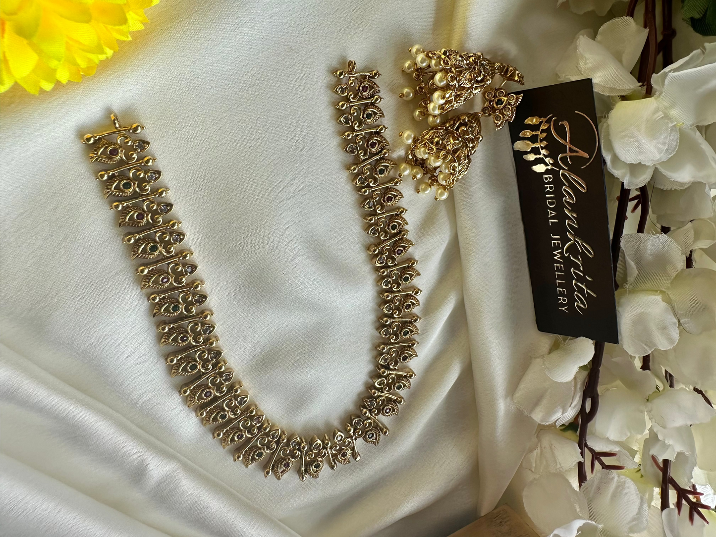 Premium Antique Short necklace with Jhumka