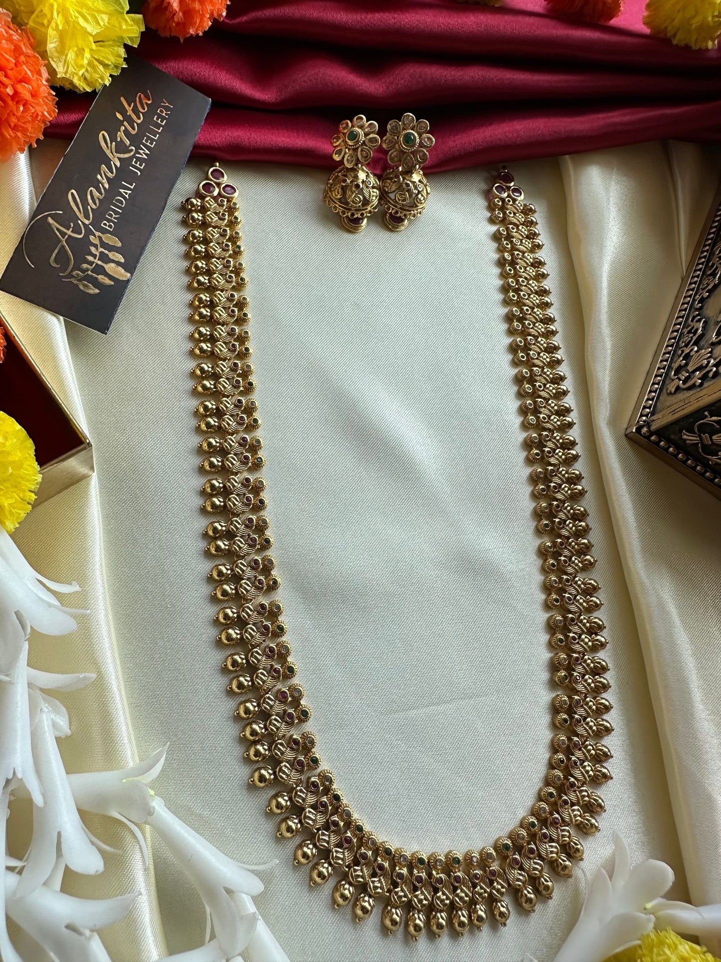 Premium Long Peacock Haram with Jhumka