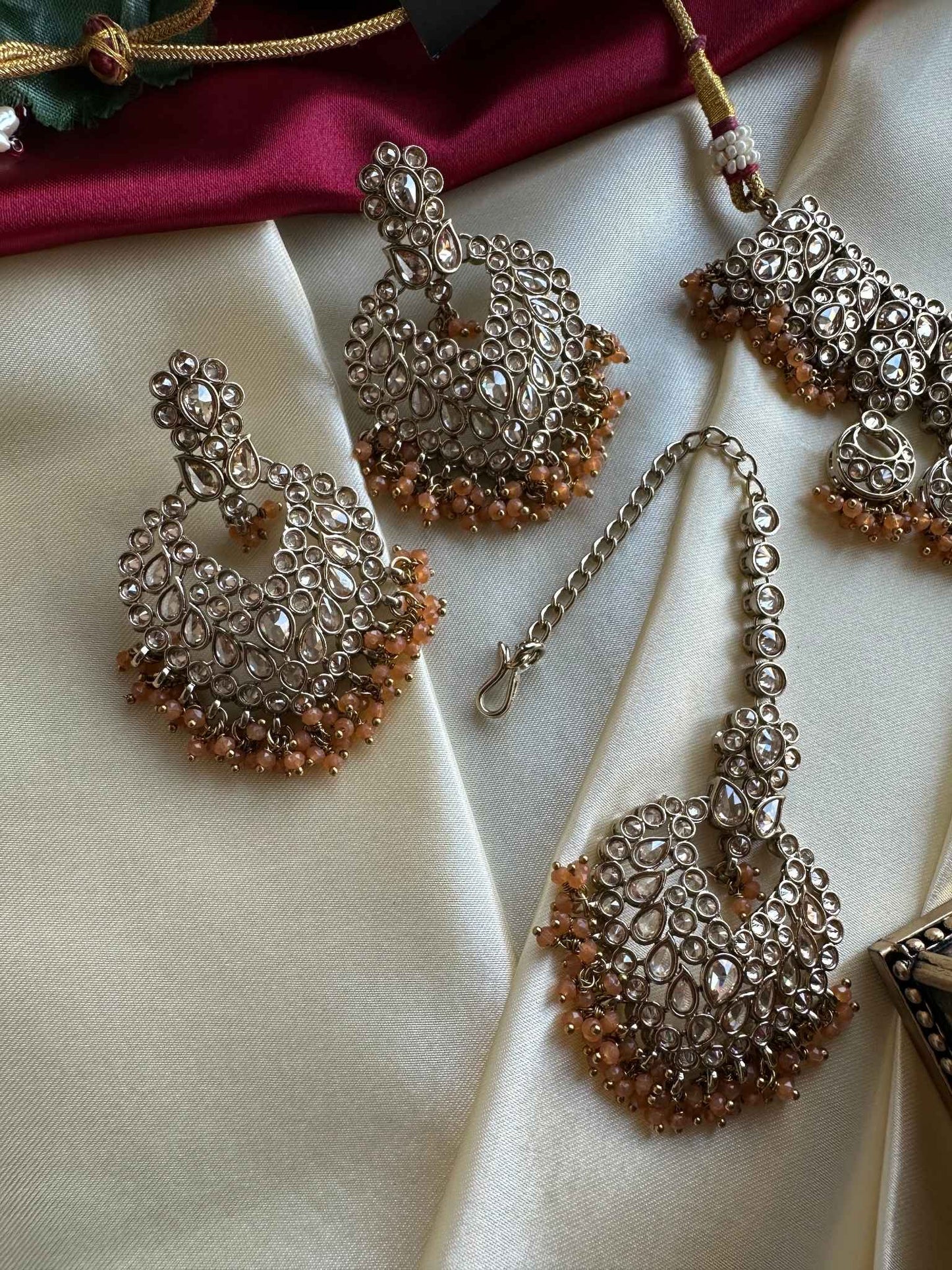 Premium Kundan Choker Includes Tikka with Mustard Beads