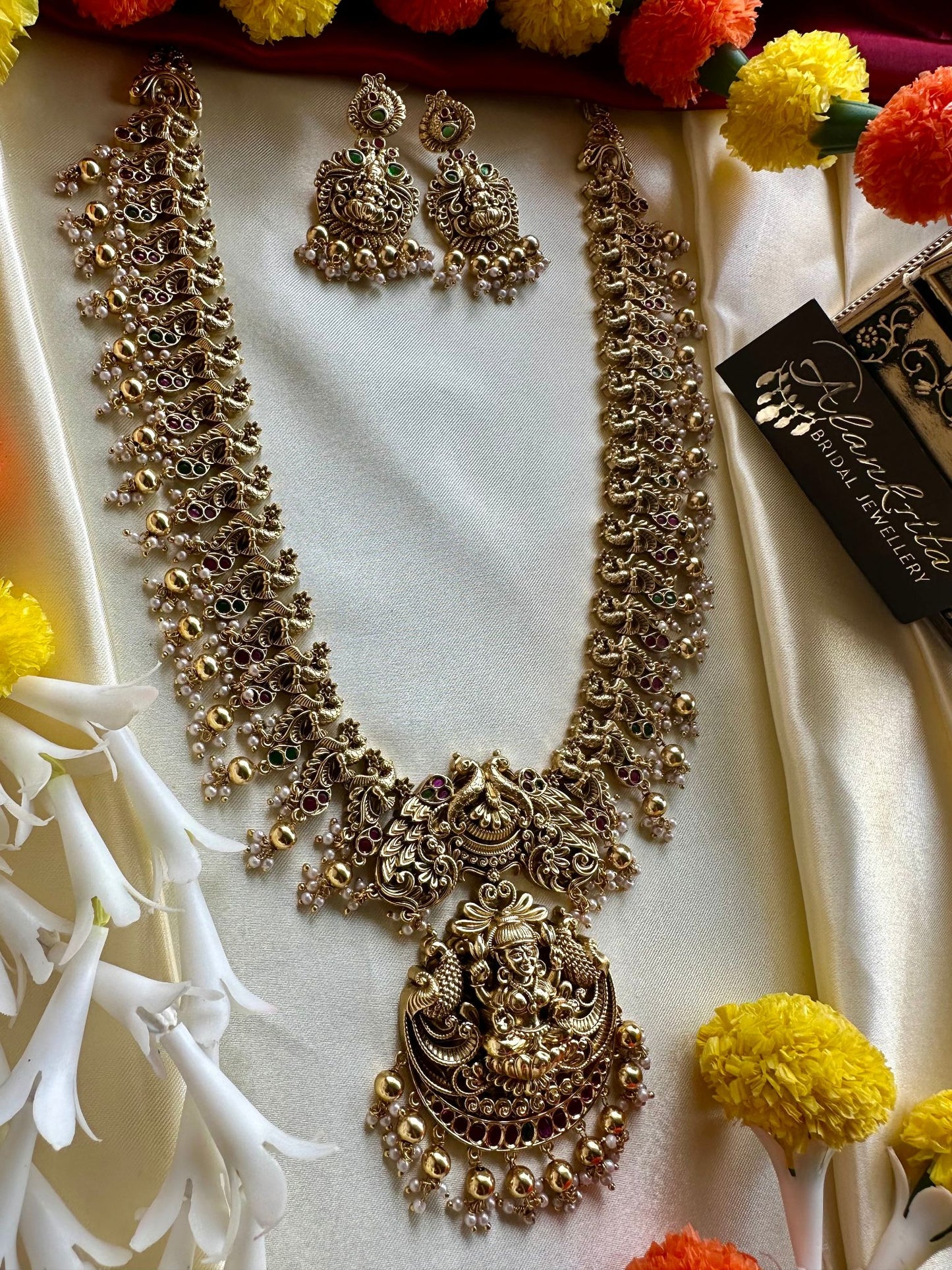 Premium Antique Long Lakshmi & Pecock Haram