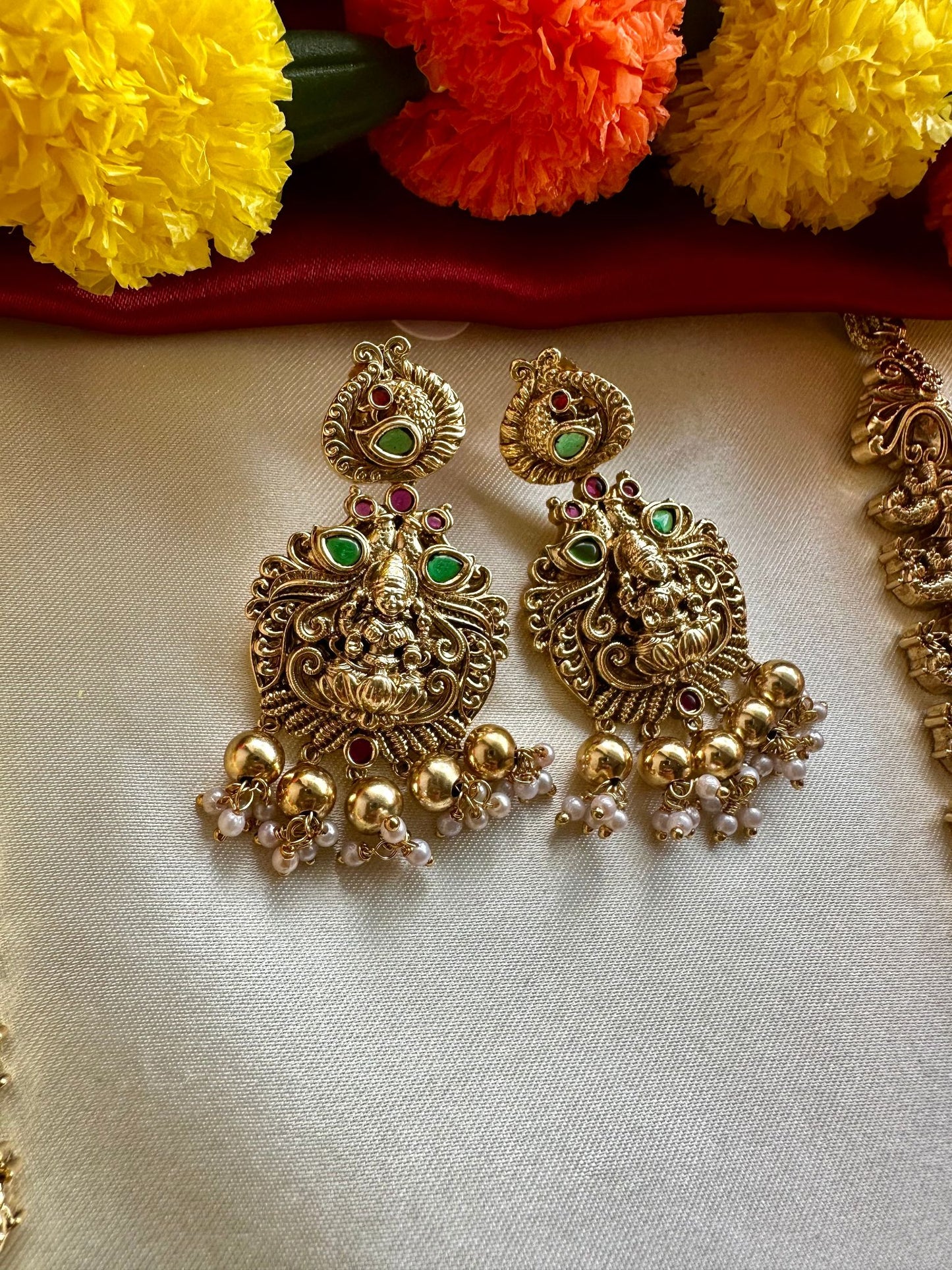 Premium Antique Long Lakshmi & Pecock Haram