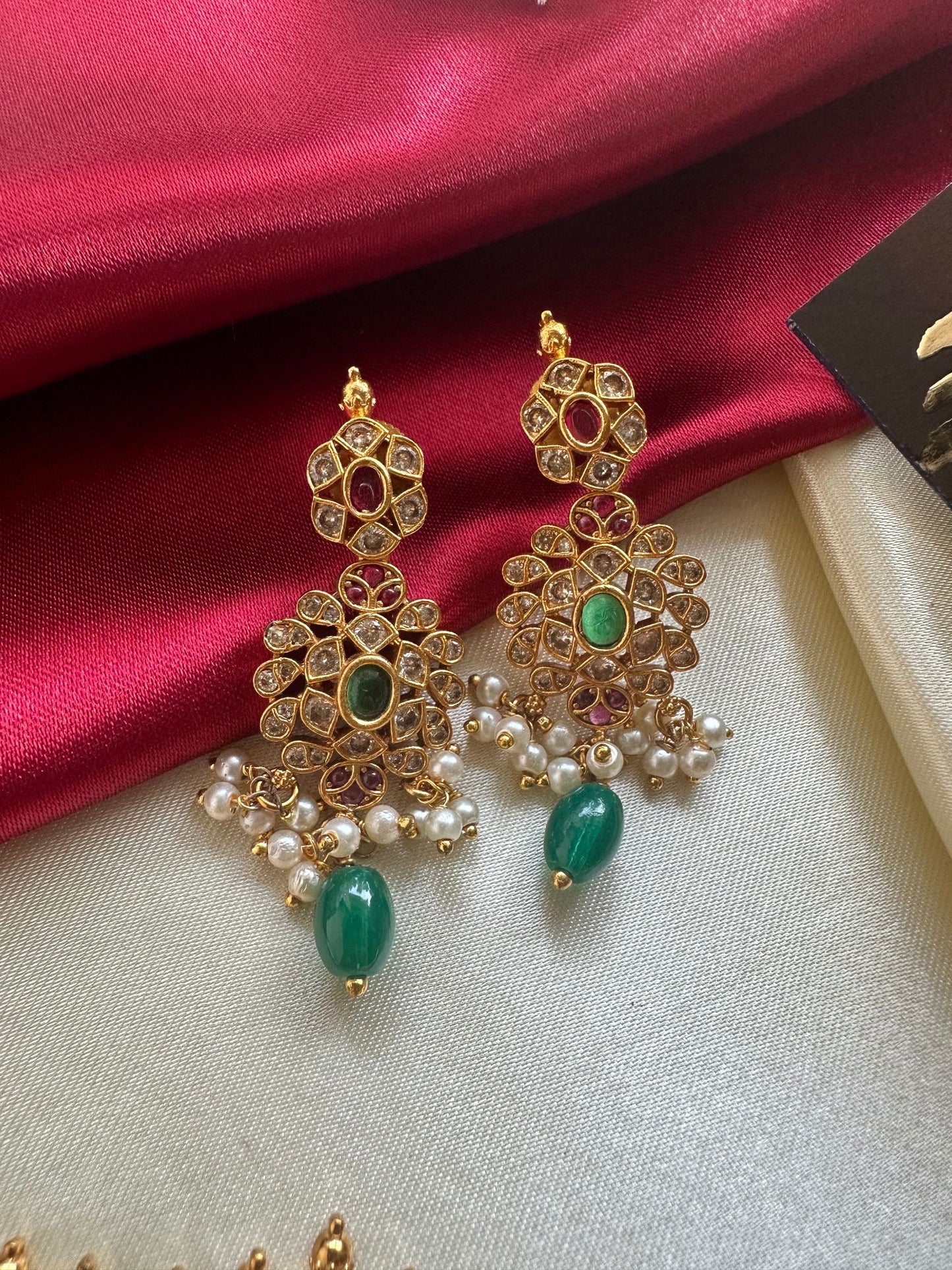 Premium Antique Choker with Green Beads