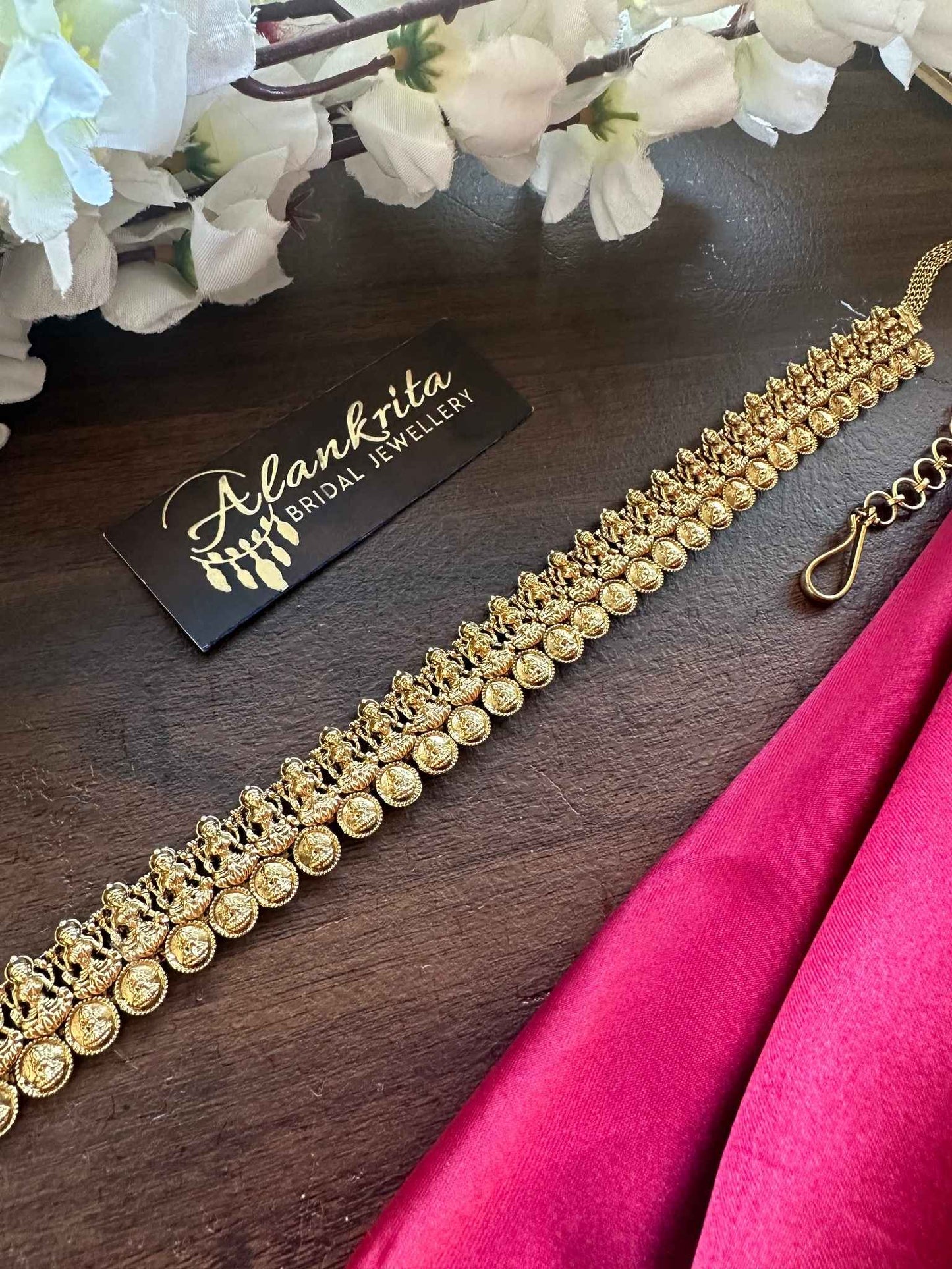 Antique Lakshmi Coin Thin Hip Chain