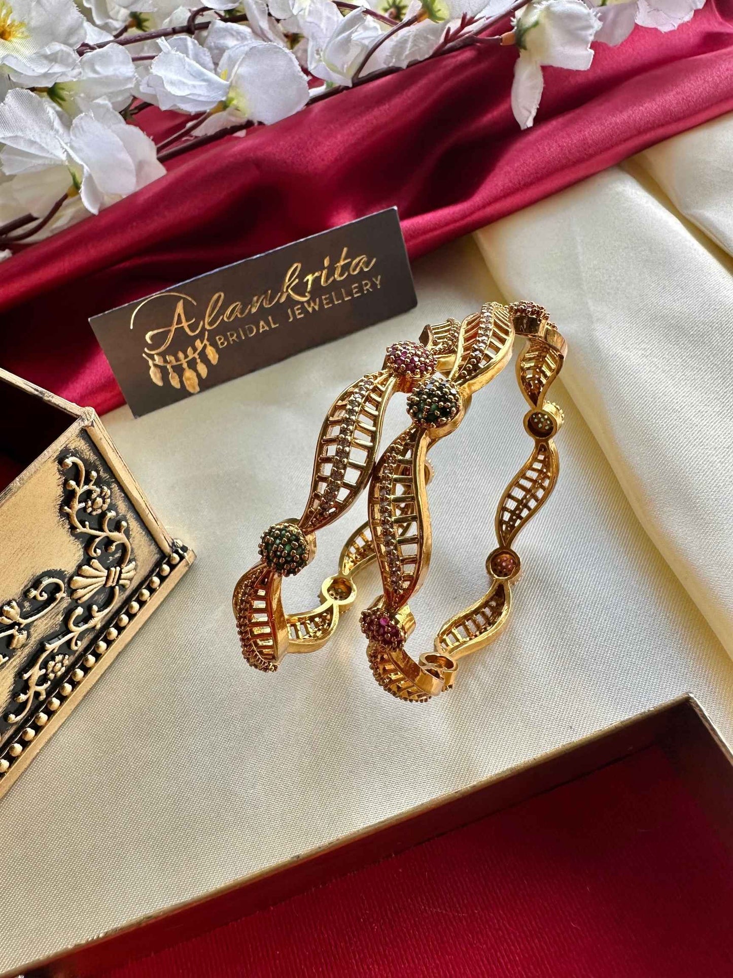 Premium Antique Bangles with AD Stones