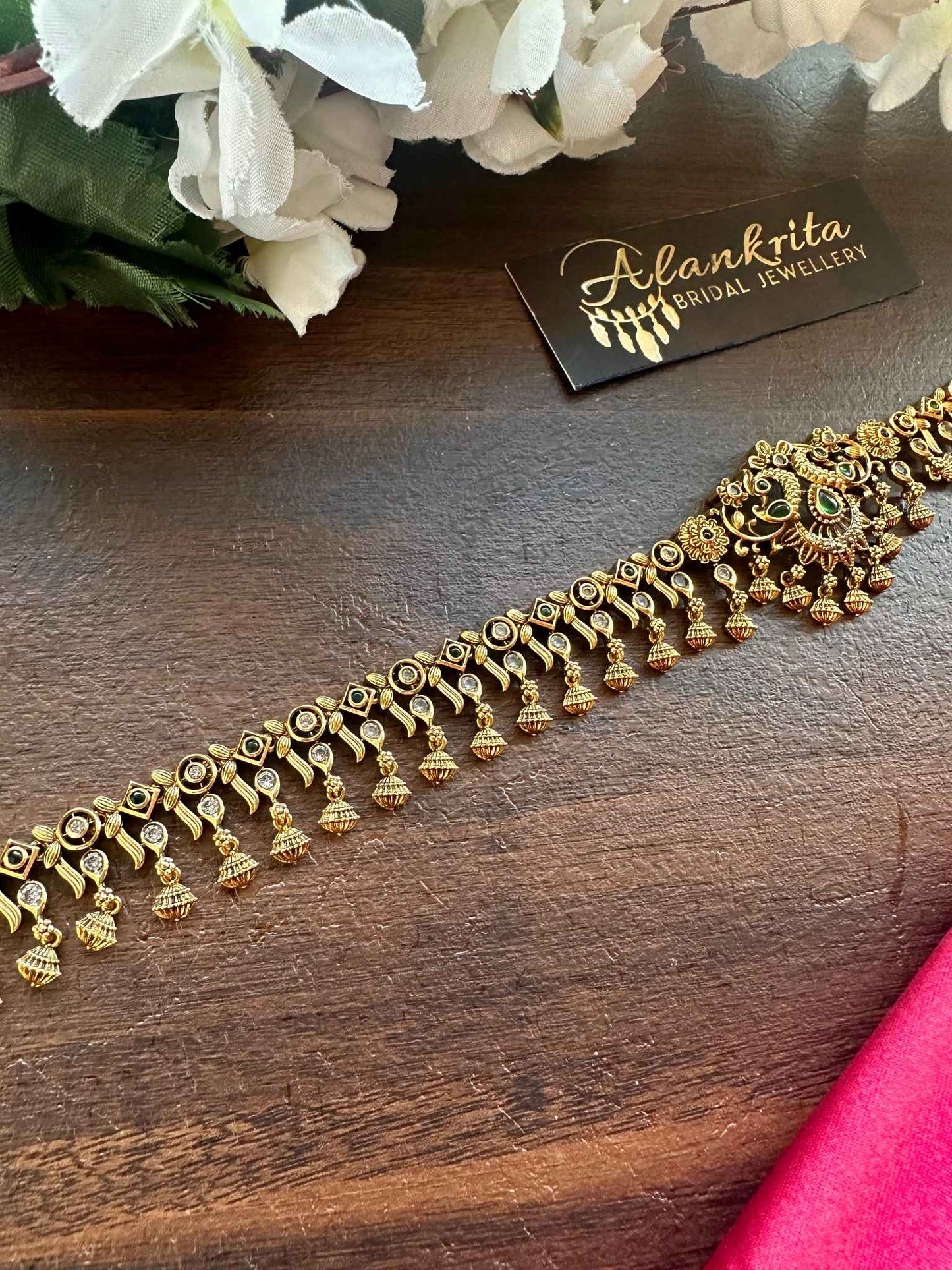 Premium Antique Peacock Hip Chain with drops