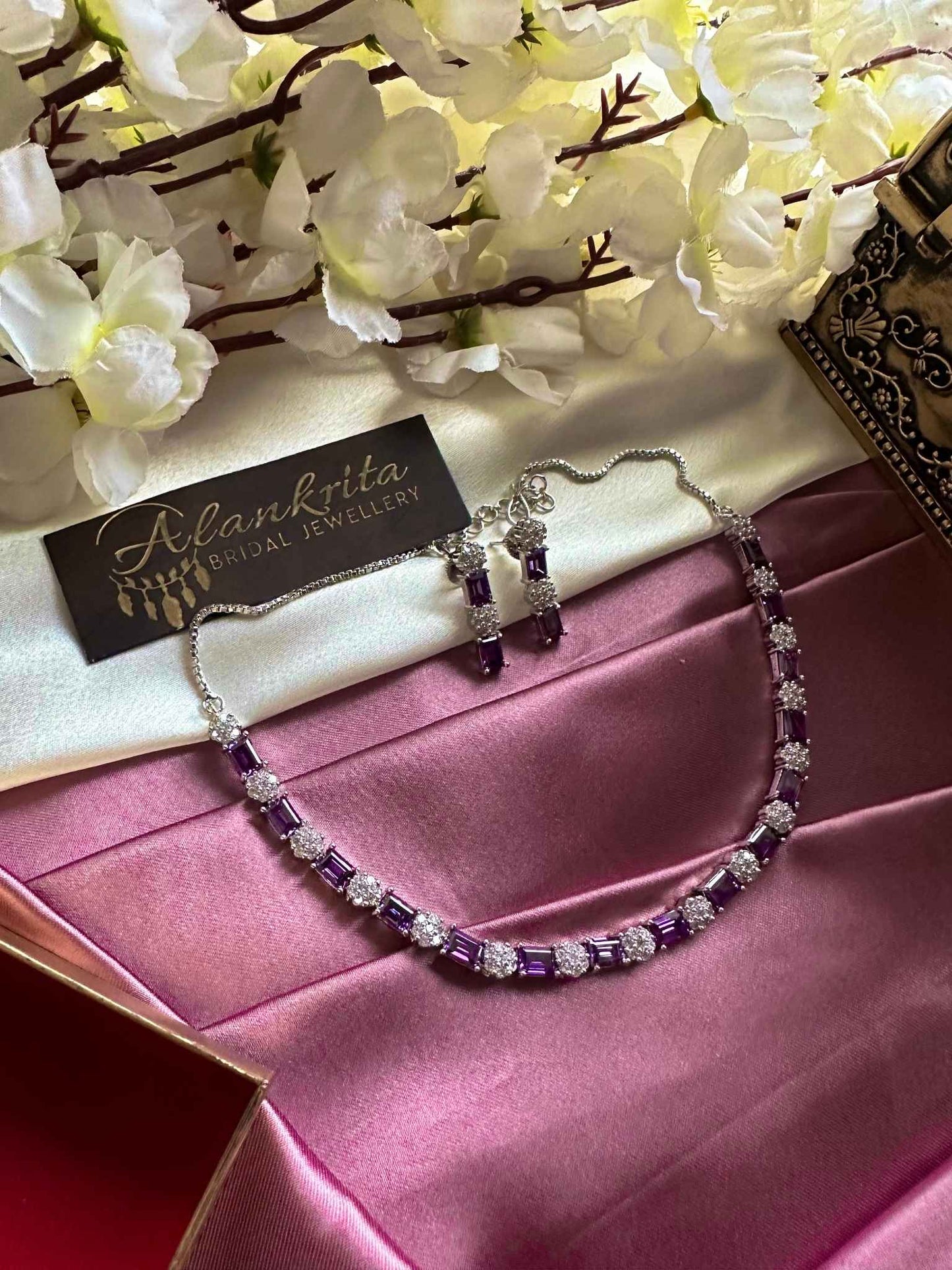 AD Necklace with Purple Stones