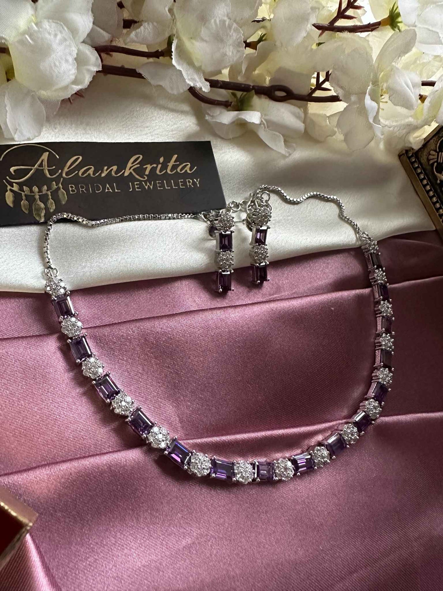AD Necklace with Purple Stones