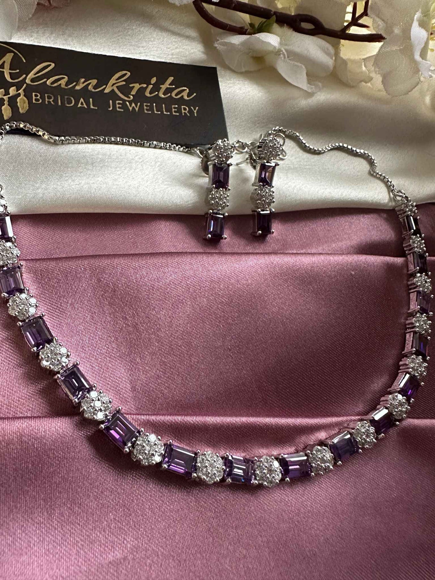 AD Necklace with Purple Stones