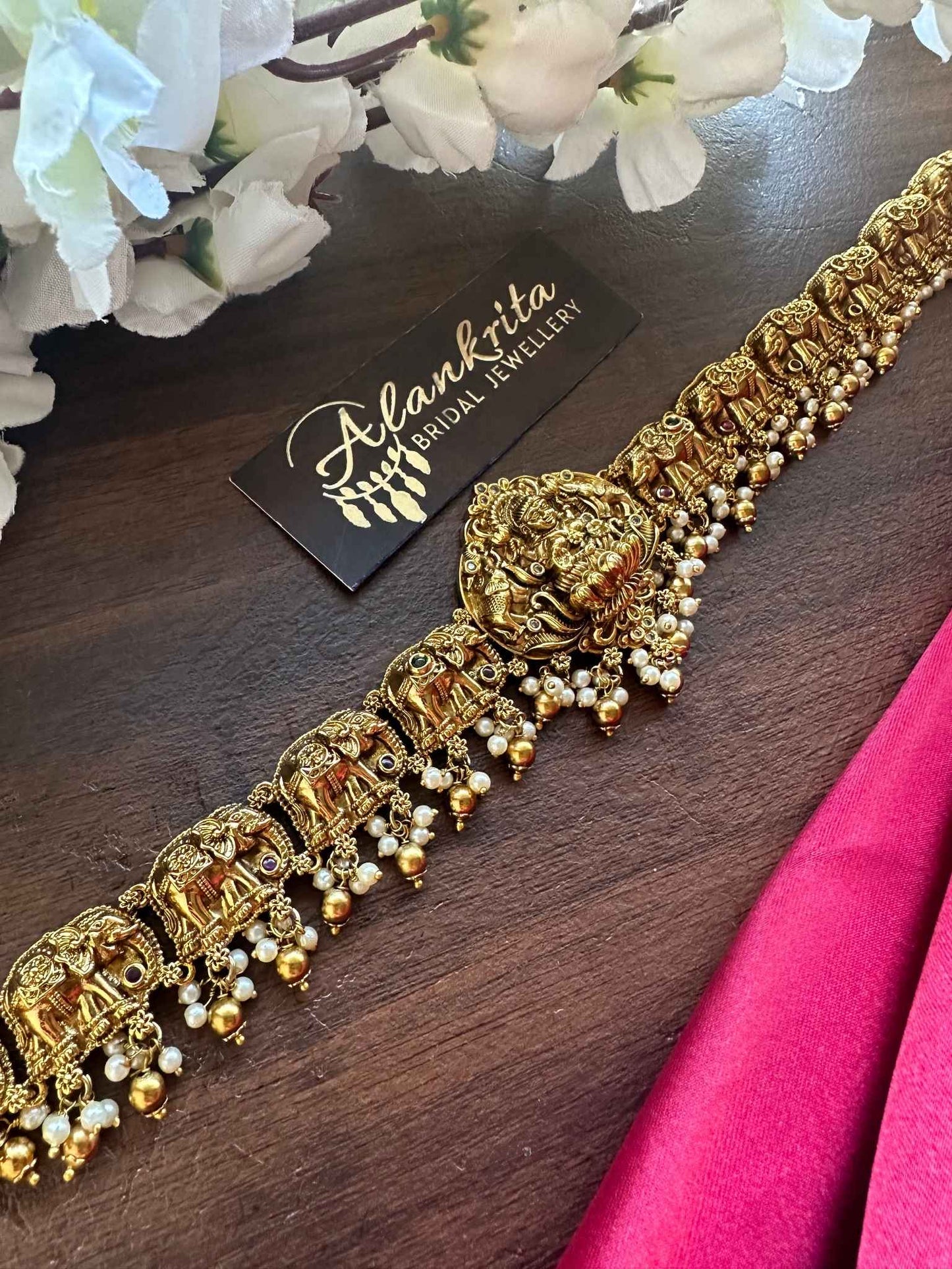 Premium Antique Lakshmi & Elephant Pattern Hip Chain