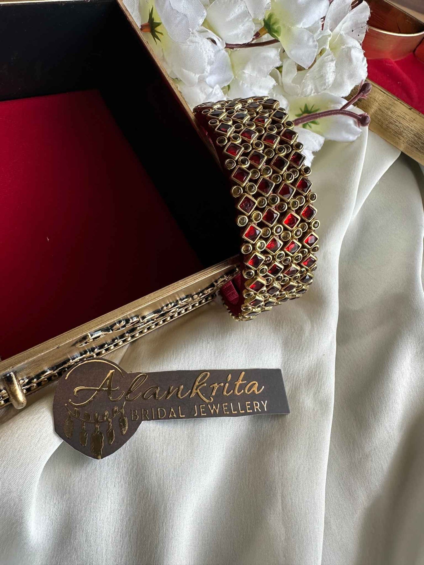 Red Kundan Bangles