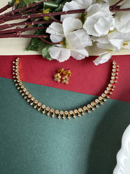 Simple Necklace with White AD Stones
