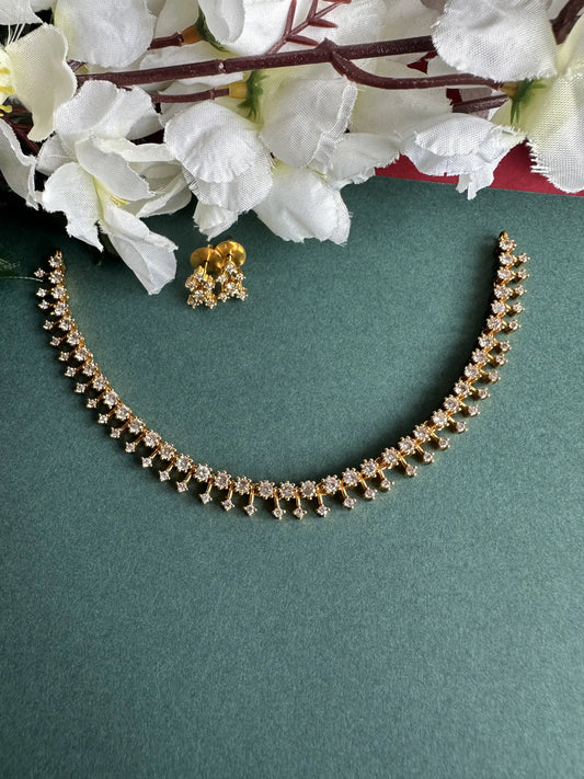 Simple Necklace with White AD Stones