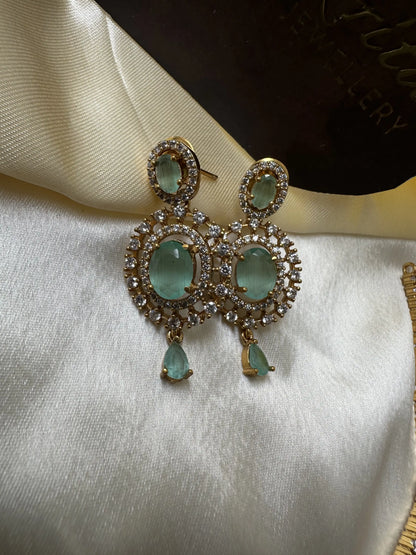 Diamond Inspired Mint Green Stone Necklace