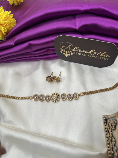Simple Choker with White Stones
