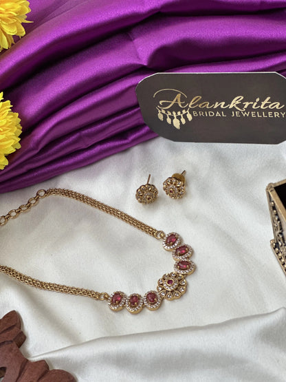 Simple Choker with Red Stones