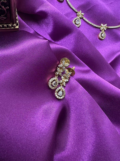 Diamond Inspired Short Necklace with AD Stones