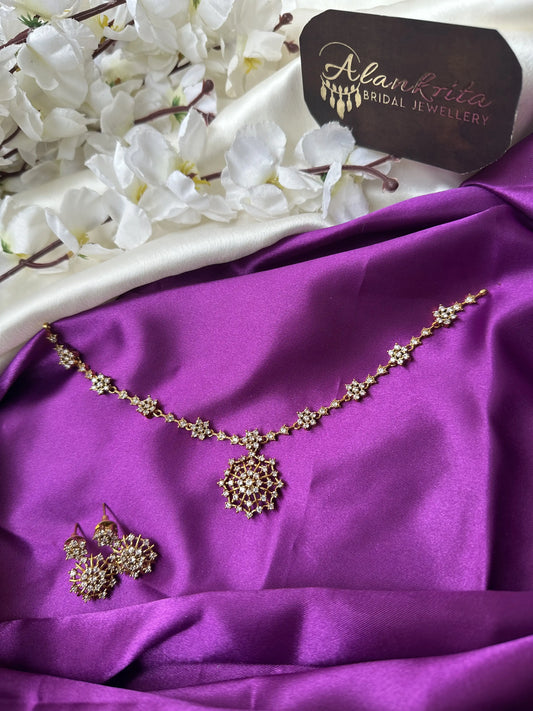 Diamond Inspired Necklace with AD Stones