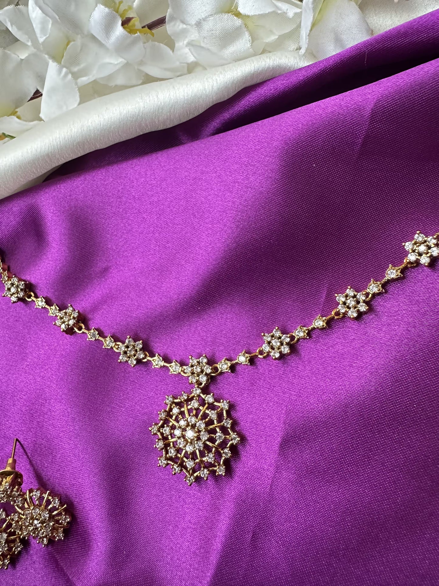 Diamond Inspired Necklace with AD Stones