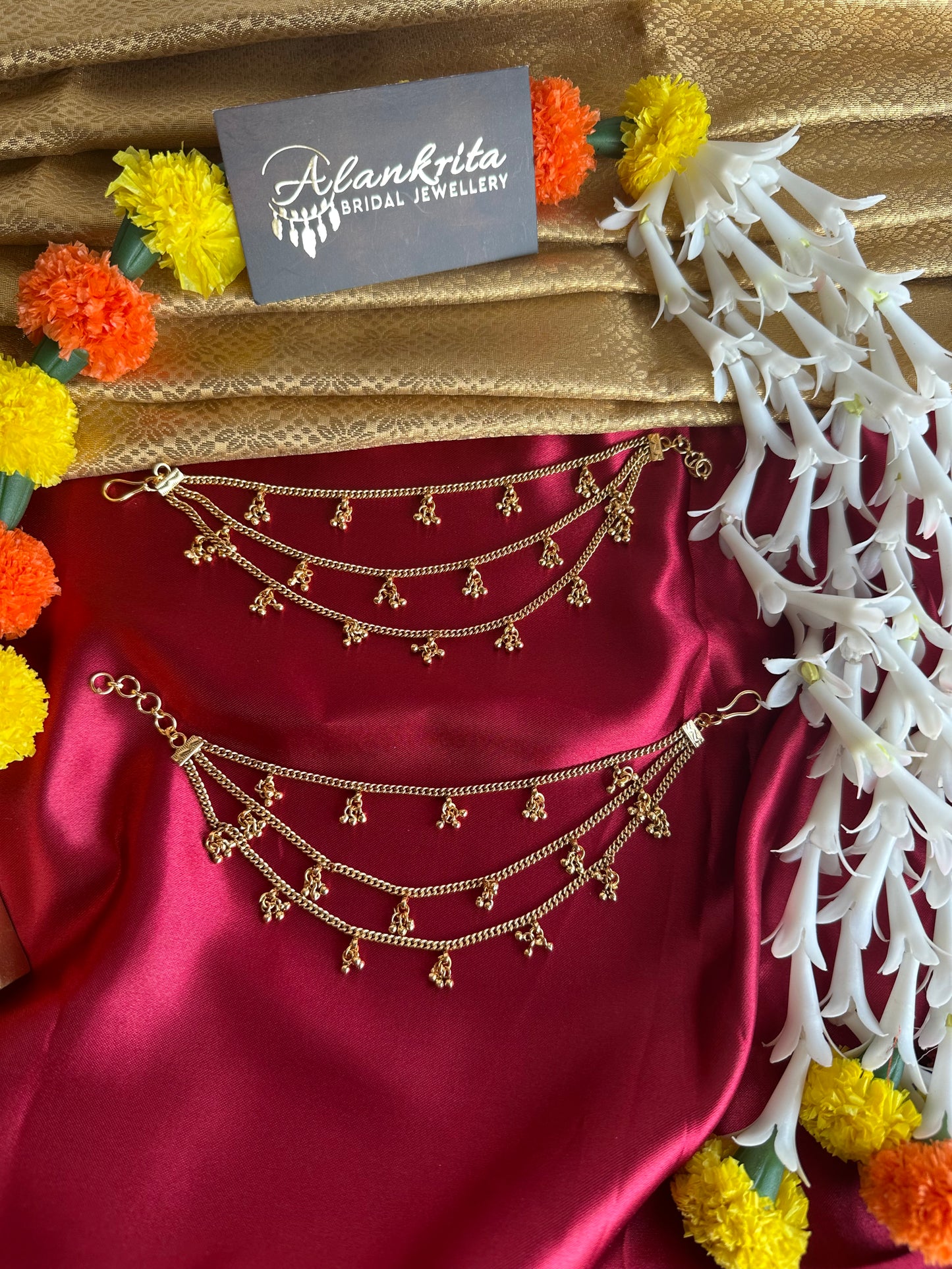 Three Layered Mattal with Golden Beads