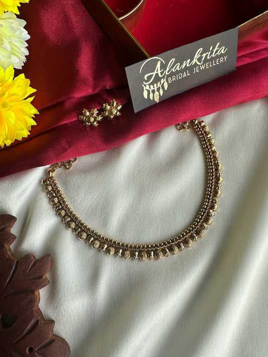 Premium Gold Look Alike Short Necklace
