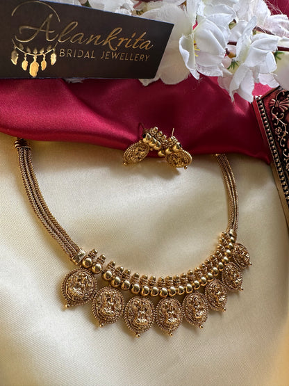 Premium Lakshmi Coin Short Necklace