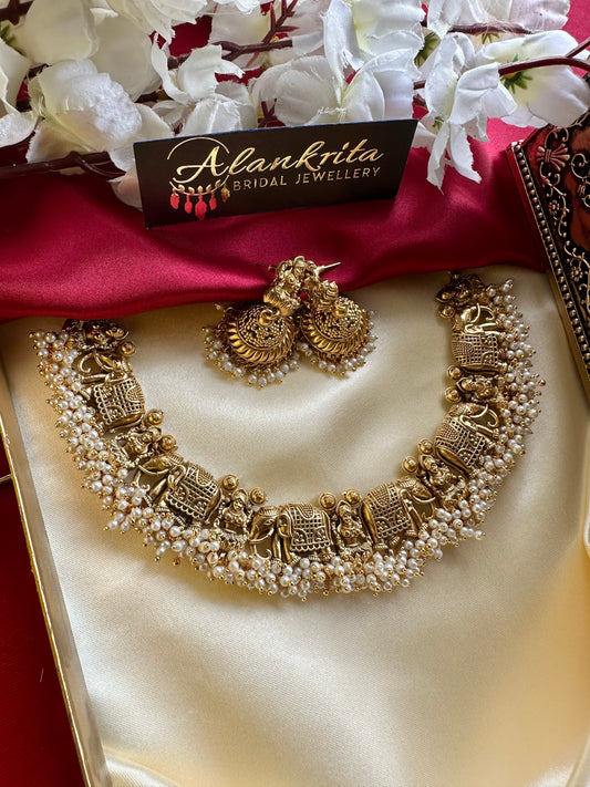 Premium Temple Necklace with Jhumka