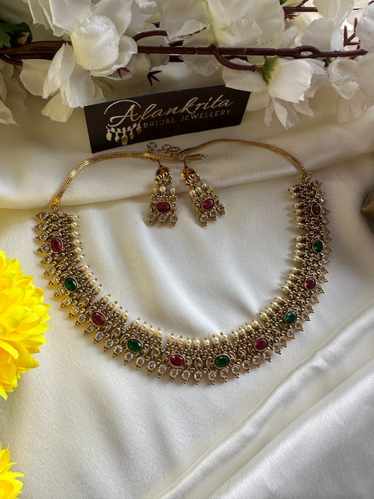 Premium Gold Look Alike Short Necklace
