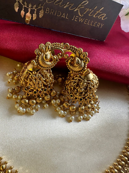 Premium Lakshmi Short Necklace with Jhumka