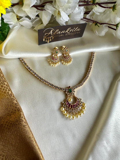 Premium Traditional Half Moon Attigai with Pearl Beads