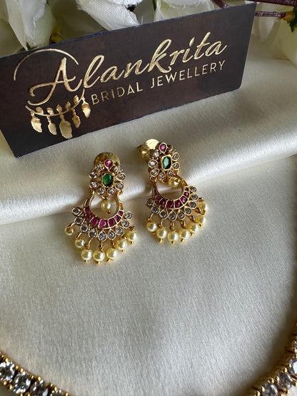 Premium Traditional Half Moon Attigai with Pearl Beads