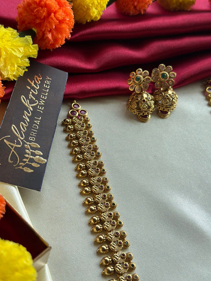 Premium Long Peacock Haram with Jhumka